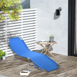 Tumbona de Jardín Plegable con Respaldo Ajustable en 5 Posiciones Carga 120 kg para Terraza Piscina 187x55x24 cm... - Ogal.Es