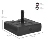 Soporte para Parasol Rellenable de Agua 30 kg y Arena 40 kg para Poste de Paraguas de Ø38/48 mm 49x49x36,5 cm Negro - Ogal.Es