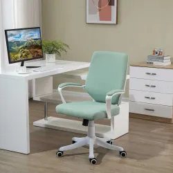 Silla de Escritorio Giratoria Silla de Oficina Basculante con Reposabrazos y Altura Ajustable 62x69x92-100 cm Verde - Ogal.Es