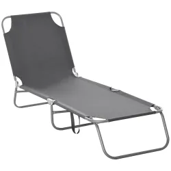 Tumbona de Jardín Plegable con Respaldo Ajustable en 5 Posiciones Carga 120 kg para Terraza Piscina 187x55x24 cm... - Ogal.Es