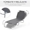 Tumbona de Jardín Plegable con Respaldo Ajustable en 5 Posiciones Carga 120 kg para Terraza Piscina 187x55x24 cm... - Ogal.Es