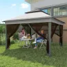 Carpa Plegable 3,26x3,26x2,72 m con Doble Techo Altura Ajustable Mosquiteras Protección UV30+ y Bolsa de Transpo... - Ogal.Es