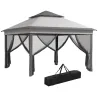 Carpa Plegable 3,26x3,26x2,72 m con Doble Techo Altura Ajustable Mosquiteras Protección UV30+ y Bolsa de Transpo... - Ogal.Es