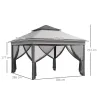 Carpa Plegable 3,26x3,26x2,72 m con Doble Techo Altura Ajustable Mosquiteras Protección UV30+ y Bolsa de Transpo... - Ogal.Es