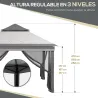 Carpa Plegable 3,26x3,26x2,72 m con Doble Techo Altura Ajustable Mosquiteras Protección UV30+ y Bolsa de Transpo... - Ogal.Es
