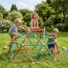 Cúpula de Escalada Juego de Cúpula Geométrica para 3-8 Años con Marco de Metálico Carga 180 kg Ø183x90 cm Rojo y... - Ogal.Es