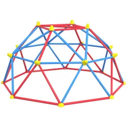Cúpula de Escalada Juego de Cúpula Geométrica para 3-8 Años con Marco de Metálico Carga 180 kg Ø183x90 cm Rojo y... - Ogal.Es