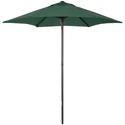 Parasol de Terraza con Mástil de Aluminio Techo de Ventilación y Poste Desmontable Impermeable para Patio Verde - Ogal.Es