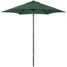 Parasol de Terraza con Mástil de Aluminio Techo de Ventilación y Poste Desmontable Impermeable para Patio Verde - Ogal.Es
