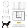 Corralito para Perros de 8 Paneles 80x60 cm con Forma Personalizable Puerta Marco de Acero y 8 Anclajes de Tierr... - Ogal.Es