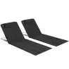 Conjunto de 2 Esterillas con Respaldo Reclinable en 5 Niveles Reposacabezas y Bolsa de Transporte 134x48x33-43 c... - Ogal.Es
