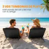 Conjunto de 2 Esterillas con Respaldo Reclinable en 5 Niveles Reposacabezas y Bolsa de Transporte 134x48x33-43 c... - Ogal.Es