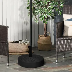 Soporte para Parasol Rellenable de Agua 22 kg y Arena 29 kg para Poste de Sombrilla de Ø38/48 mm Ø51x36 cm - Ogal.Es
