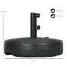 Soporte para Parasol Rellenable de Agua 22 kg y Arena 29 kg para Poste de Sombrilla de Ø38/48 mm Ø51x36 cm - Ogal.Es