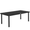 Mesa de Comedor Exterior 190x90x74 cm con Encimera de Listones y Estructura de Aluminio para Terraza Balcón Negro - Ogal.Es