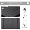 Mesa de Comedor Exterior 190x90x74 cm con Encimera de Listones y Estructura de Aluminio para Terraza Balcón Negro - Ogal.Es