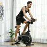 Bicicleta Estática con Asiento y Manillar Ajustables Pantalla LCD Volante Inercia 4 kg y Soporte para Botella Negro - Ogal.Es