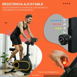 Bicicleta Estática con Asiento y Manillar Ajustables Pantalla LCD Volante Inercia 4 kg y Soporte para Botella Negro - Ogal.Es