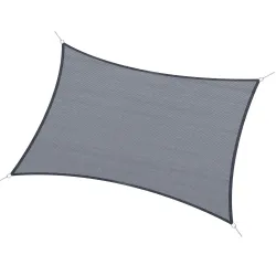 Toldo de Terraza Rectangular 4x6 m de HDPE con Anillas de Acero Inoxidable y Cuerdas para Jardín Patio Gris - Ogal.Es