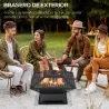 Brasero Exterior de Acero Pozo de Fuego para Jardín Multifuncional con Protector de Chispas y Atizador 45x45x34c... - Ogal.Es