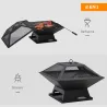 Brasero Exterior de Acero Pozo de Fuego para Jardín Multifuncional con Protector de Chispas y Atizador 45x45x34c... - Ogal.Es