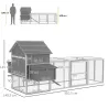 Gallinero de Madera 310,5x149,5x149cm Jaula para 4-6 Gallinas con 2 Ventanas Puertas Nido Bandeja Extraíble y Ra... - Ogal.Es