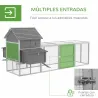 Gallinero de Madera 310,5x149,5x149cm Jaula para 4-6 Gallinas con 2 Ventanas Puertas Nido Bandeja Extraíble y Ra... - Ogal.Es