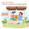 Balancín de Jardín Exterior de 2 Plazas con Patrón de León Toldo Ajustable en Ángulo Carga 60 kg 110x70x110 cm A... - Ogal.Es
