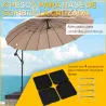 Conjunto de 4 Pesos Rellenables para Base de Sombrilla Cruzada con 15 Litros de Agua o 17,5 kg de Arena Negro - Ogal.Es