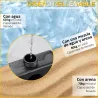 Conjunto de 4 Pesos Rellenables para Base de Sombrilla Cruzada con 15 Litros de Agua o 17,5 kg de Arena Negro - Ogal.Es