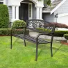 Banco de Jardín con Apoyabrazos y Respaldo con Imagen de Pájaros Carga 240 kg para Patio Terraza 127x60x85 cm Ma... - Ogal.Es