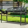 Banco de Jardín con Apoyabrazos y Respaldo con Imagen de Pájaros Carga 240 kg para Patio Terraza 127x60x85 cm Ma... - Ogal.Es