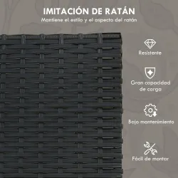 Conjunto de Muebles de Jardín de Ratán Sintético con 2 Sofás Individuales 1 Sofá Doble y 2 Mesas de Centro Negro - Ogal.Es