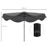 Sombrilla de Jardín Manual Ø292x254 cm con 32 Luces LED Solares 8 Varillas Impermeable y Rejillas de Ventilación... - Ogal.Es