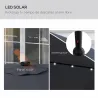 Sombrilla de Jardín Manual Ø292x254 cm con 32 Luces LED Solares 8 Varillas Impermeable y Rejillas de Ventilación... - Ogal.Es
