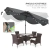 Sombrilla de Jardín Manual Ø292x254 cm con 32 Luces LED Solares 8 Varillas Impermeable y Rejillas de Ventilación... - Ogal.Es