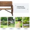 Banco de Exterior de Madera con Reposabrazos y 2 Ruedas Decorativas Estilo Rústico Carga 250 kg 114x58x80 cm Car... - Ogal.Es