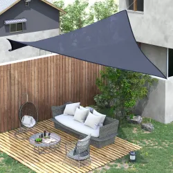 Toldo Vela Rectangular 4x6 m con Anti-UV Anillas de Acero Inoxidable y Cuerdas de Nylon para Jardín Patio Azul - Ogal.Es