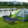 Cama de Acampada con Cojín Almohada Bolsillo Bolsa de Transporte y Marco de Acero Carga 150 kg 188x64,5x53 cm Azul - Ogal.Es