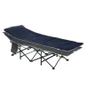 Cama de Acampada con Cojín Almohada Bolsillo Bolsa de Transporte y Marco de Acero Carga 150 kg 188x64,5x53 cm Azul - Ogal.Es