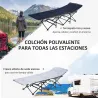 Cama de Acampada con Cojín Almohada Bolsillo Bolsa de Transporte y Marco de Acero Carga 150 kg 188x64,5x53 cm Azul - Ogal.Es
