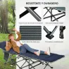 Cama de Acampada con Cojín Almohada Bolsillo Bolsa de Transporte y Marco de Acero Carga 150 kg 188x64,5x53 cm Azul - Ogal.Es