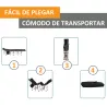 Cama de Acampada con 1 Bolsillo Lateral Bolsa de Transporte y Marco de Acero Carga 150 kg 190x68x52 cm Negro - Ogal.Es