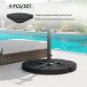 Peso para Base de Sombrilla de 4 Piezas Rellenable de Agua 52 Litro Arena 60 kg o Mixto 70 kg para Base Cruzada ... - Ogal.Es
