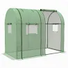 Invernadero Resistente con 4 Ventanas 2 Puertas con Cremallera Anti-UV para Cultivo de Plantas 185x94x150 cm Verde - Ogal.Es