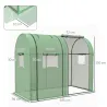Invernadero Resistente con 4 Ventanas 2 Puertas con Cremallera Anti-UV para Cultivo de Plantas 185x94x150 cm Verde - Ogal.Es