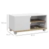 Mueble TV con Ruedas Mueble de Salón Mesa para Televisores de 42" con Puerta y 2 Estantes 80x45x39,5 cm Blanco - Ogal.Es
