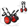 Carrito para Tablas de Surf Plegable con 2 Ruedas Carga 45 kg y Marco de Aluminio 64x55x38,5 cm Negro y Rojo - Ogal.Es