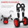 Carrito para Tablas de Surf Plegable con 2 Ruedas Carga 45 kg y Marco de Aluminio 64x55x38,5 cm Negro y Rojo - Ogal.Es
