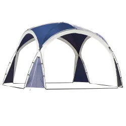 Toldo Camping Plegable 3,5x3,5 m con Gancho Bolsa de Transporte Impermeable y Protección UV para Terraza Playa Azul - Ogal.Es